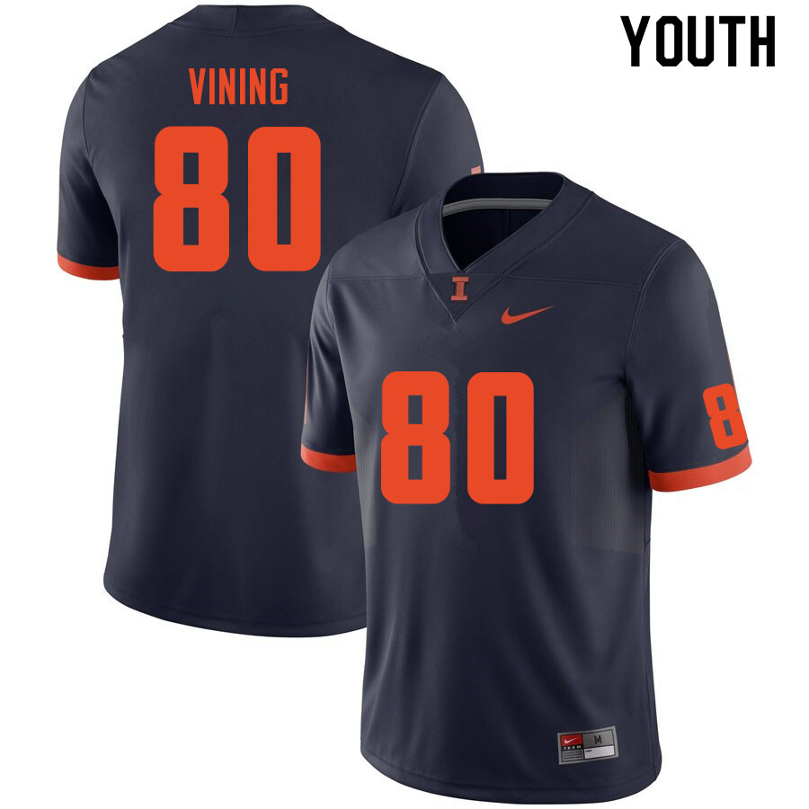 Youth #80 Peyton Vining Illinois Fighting Illini College Football Jerseys Sale-Navy